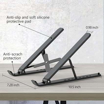 Adjustable Laptop Stand | Foldable Laptop Riser for Desk | IJ Computers