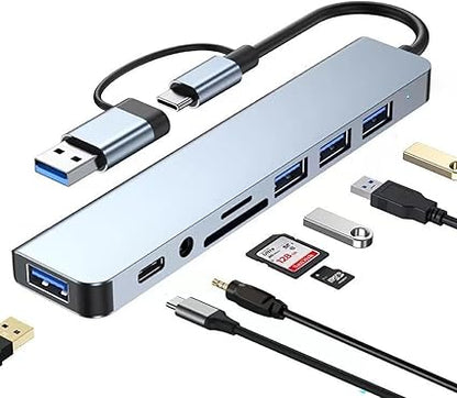 USB C Hub Upgrade 8 in 1 USB Splitter Port
