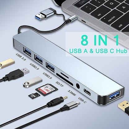 USB C Hub Upgrade 8 in 1 USB Splitter Port