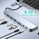 USB C Hub Upgrade 8 in 1 USB Splitter Port
